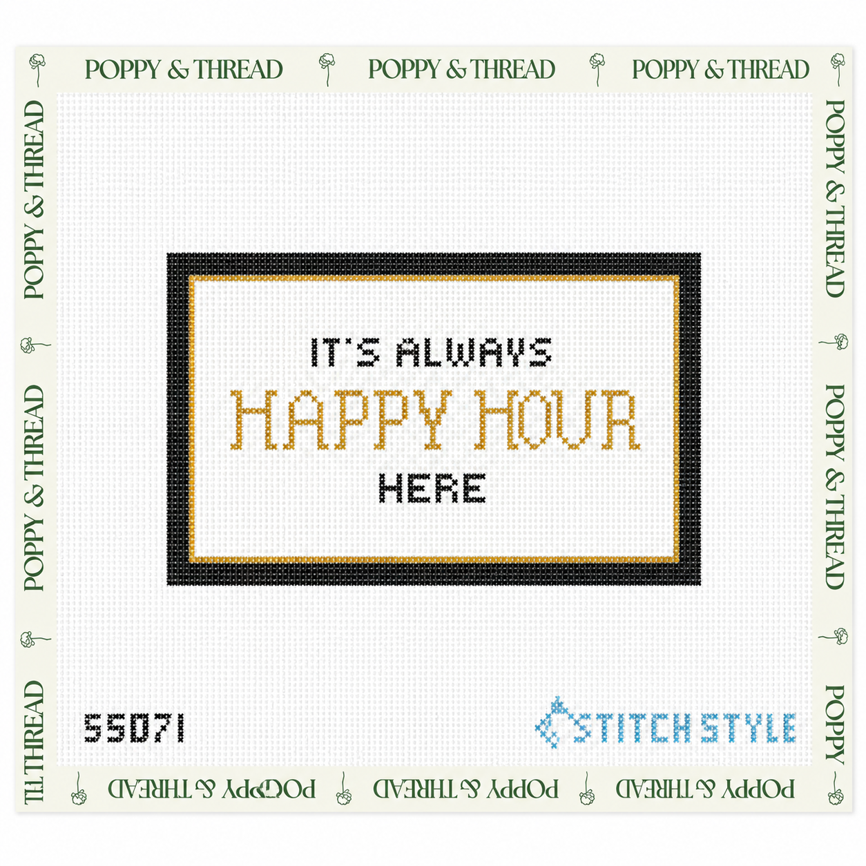 It's Always Happy Hour Here Needlepoint Canvas